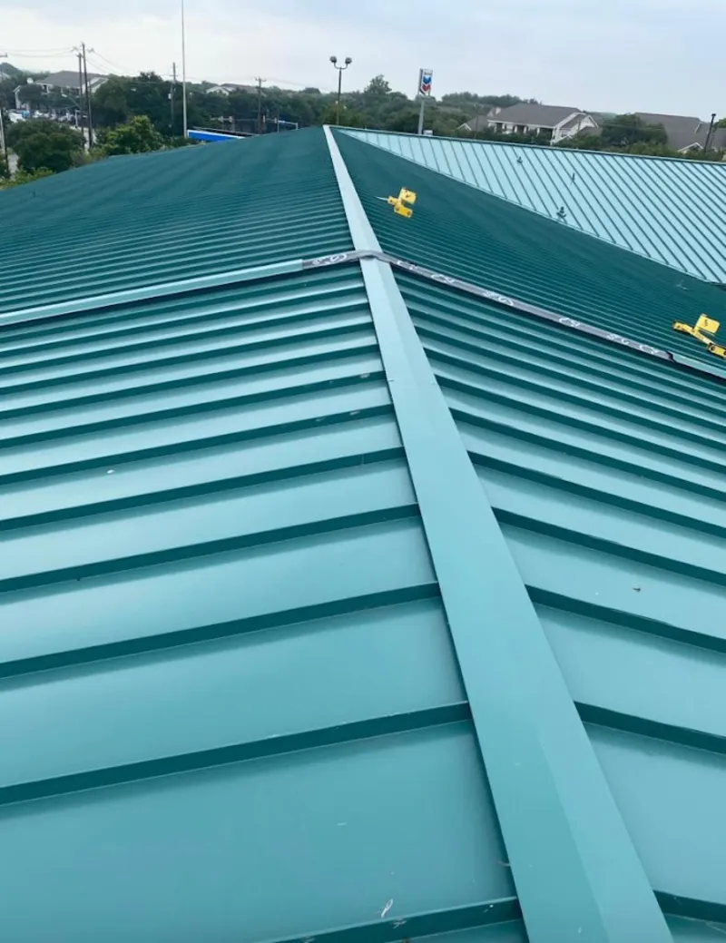 Green commercial metal roof ridge and valley for Metal Roof Repair in Pottsville
